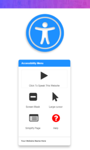 smartphone screenshot of a standard website accessibility plugin