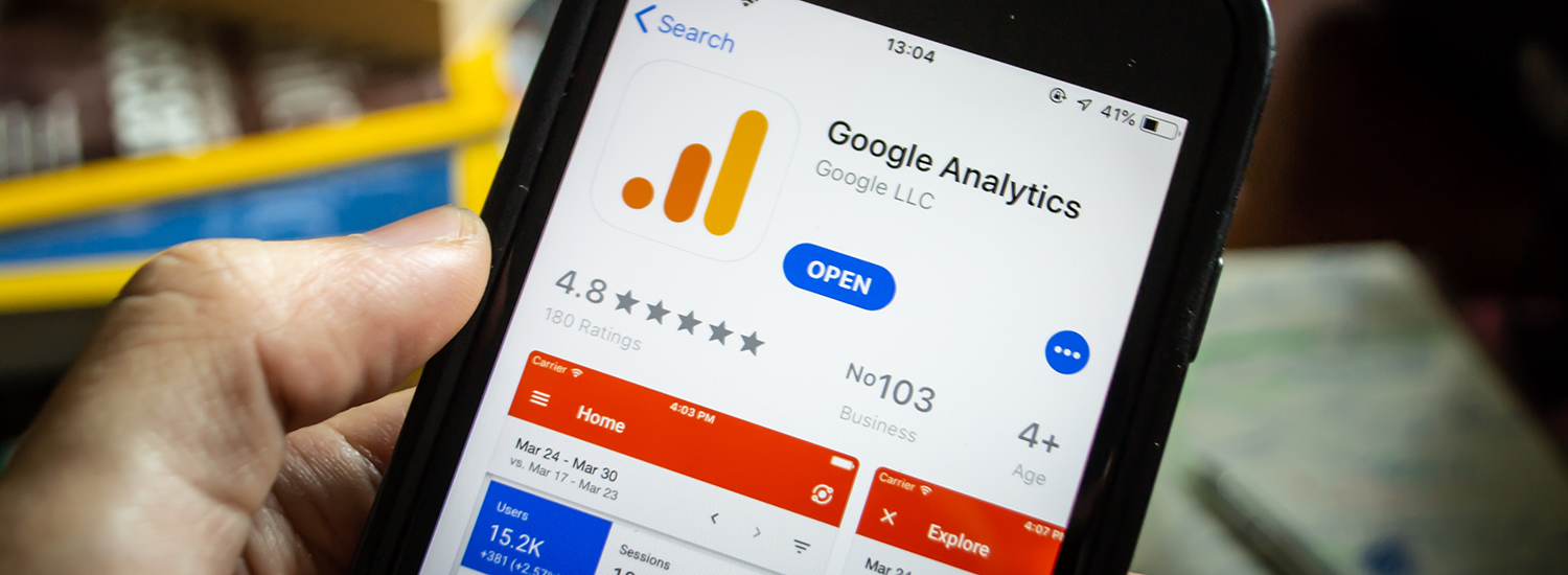 a screenshot of the google analytics platform on a smartphone