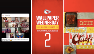 screenshot of the kansas city chiefs' instagram account on wallpaper wednesday
