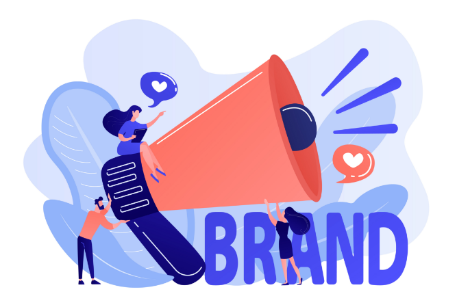 Vector illustration of branding concept - megaphone