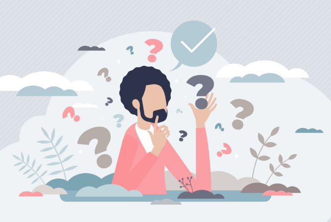 vector illustration of a man contemplating