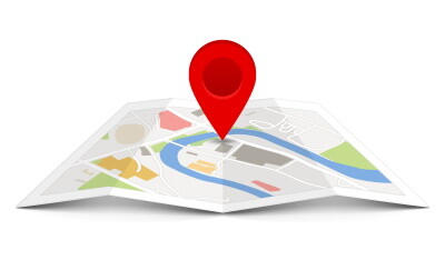 Map with a pin
