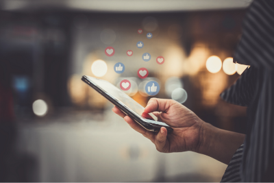 concept image of social media engagement