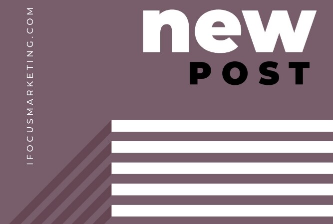 Monochrome graphic in dusty plum colors with the text 'new post'