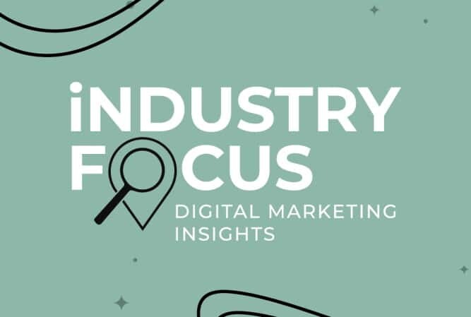 green background with he words "industry focus"