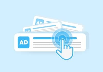 ppc graphic a courser clicks on a search result ad