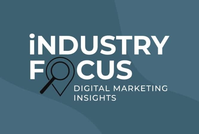 blue background with "industry focus"