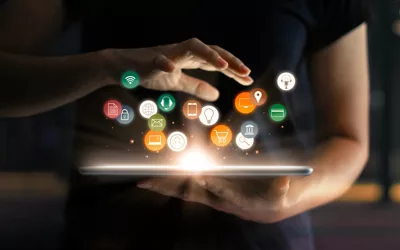 Digital online marketing commerce concept