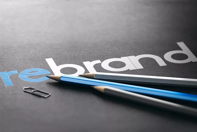 rebrand drawn on a piece of paper